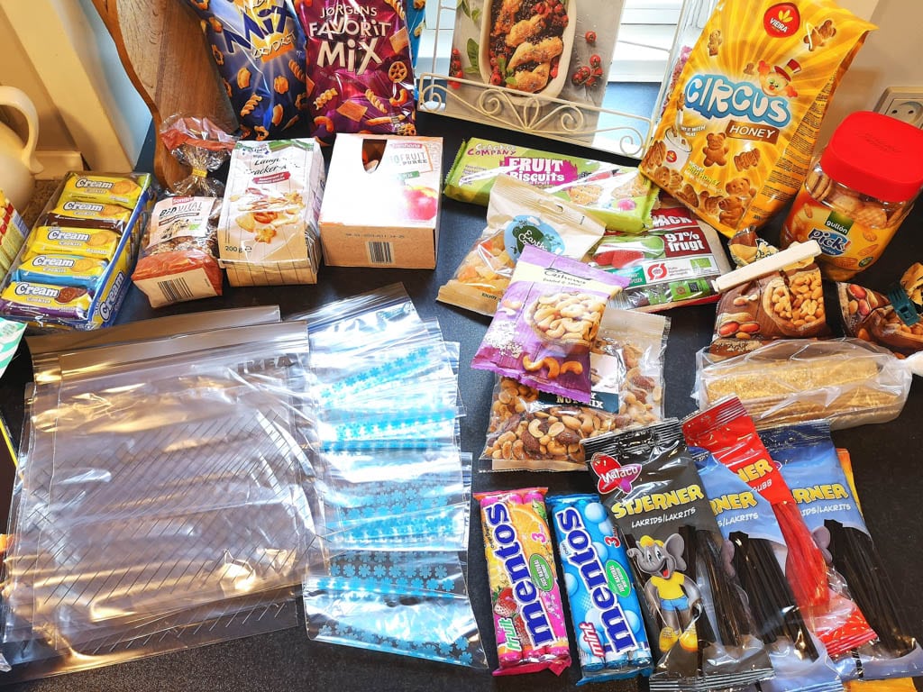 bilferie, bil snacks
