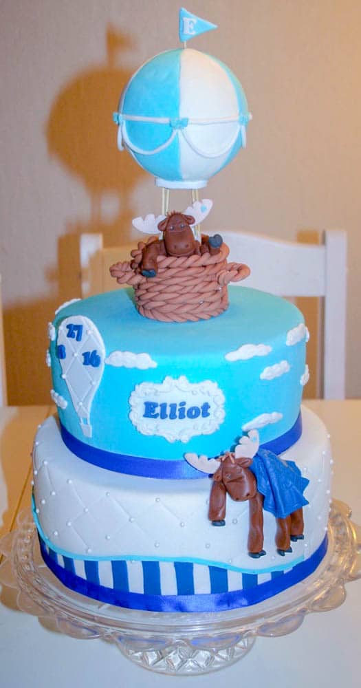 elgkage, barnedåbskage, fondantkage